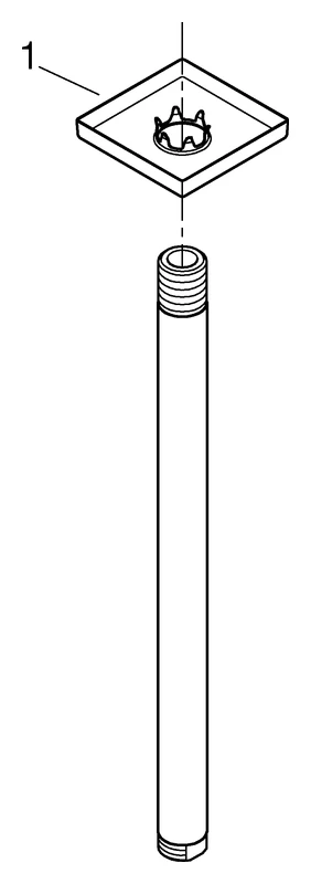 Deckenauslass Rainshower 27484, Länge 292 mm, mit eckiger Rosette, chrom