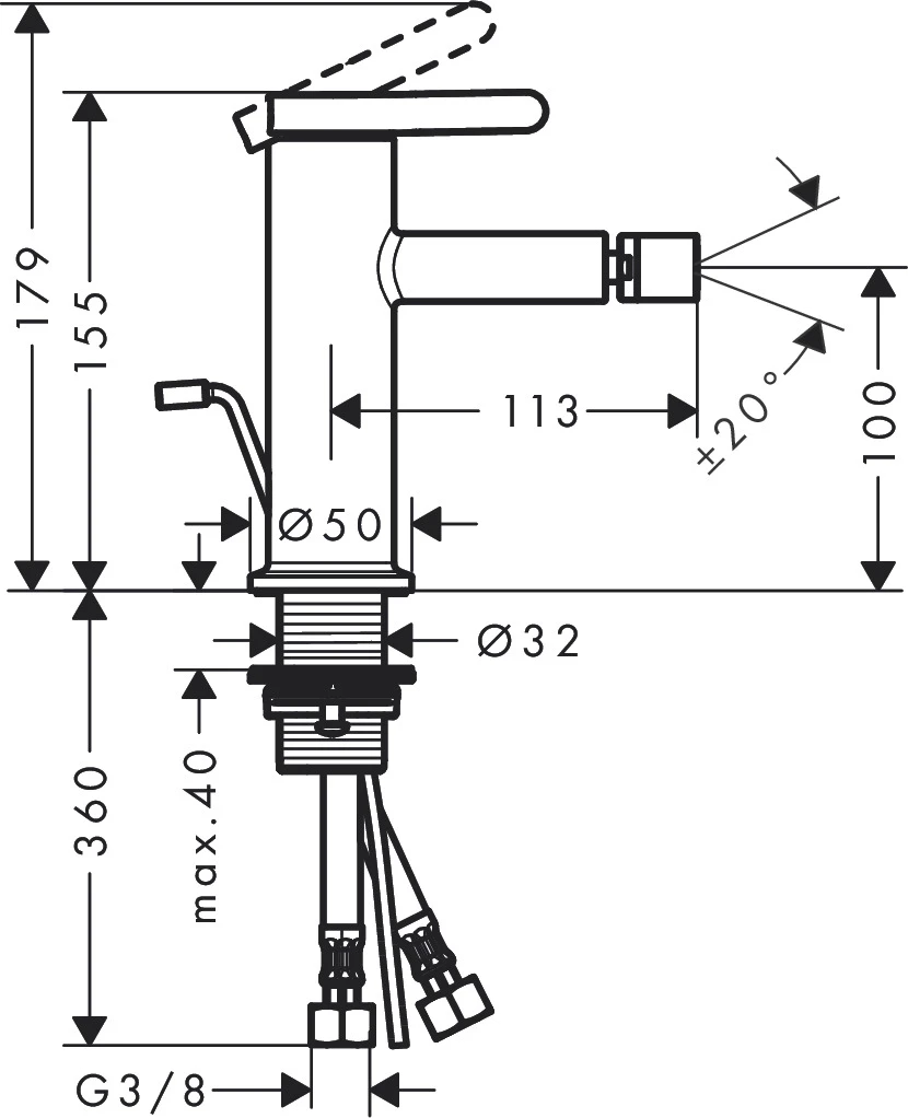 Bidetmischer Axor One chrom