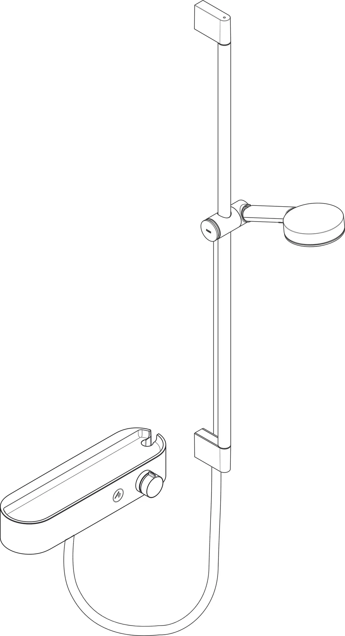 Brausesystem Pulsify 105 RelaxationBrausethermostat Stange 900mm chrom Brausesystem Pulsify 105 RelaxationBrausethermostat Stange 900mm chrom