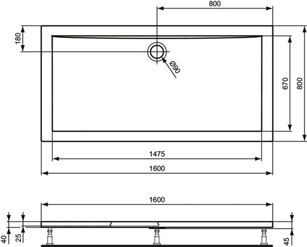 Ideal Standard Duschwanne „UltraLight“ Ideal Standard Duschwanne „UltraLight“