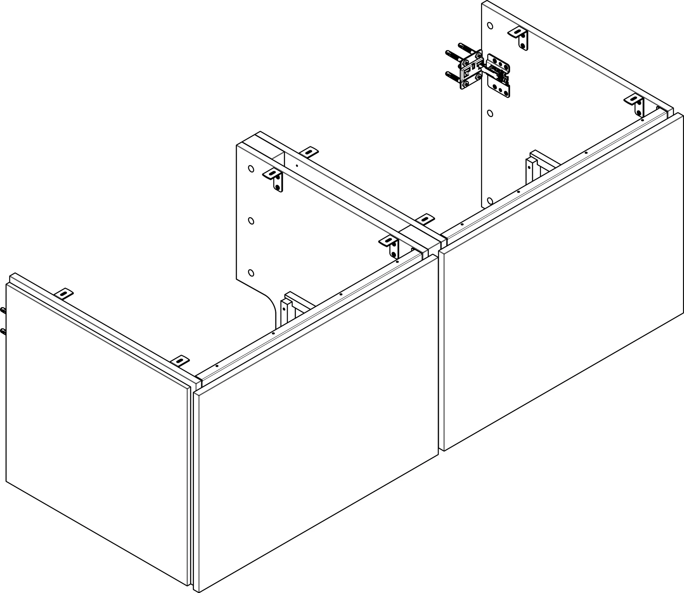 Hansgrohe Xilesa E Waschtischunterschrank, 1375x550 mm, 2 Schubkasten, Eiche Kaschmir, wandmontiert