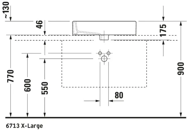 Aufsatzwaschtisch „Vero“, mit Überlauf, Hahnlochposition mittig Aufsatzwaschtisch „Vero“, mit Überlauf, Hahnlochposition mittig