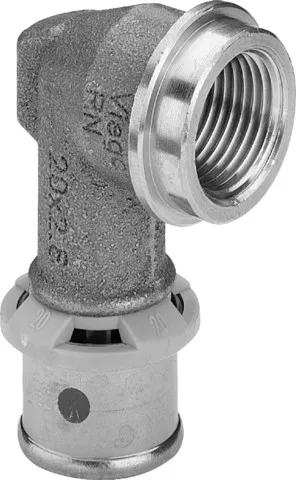 Viega „Sanfix P“ 90°- Übergangsbogen mit 1 Muffe und Innengewinde 16 mm × 1/2″ Viega „Sanfix P“ 90°- Übergangsbogen mit 1 Muffe und Innengewinde 16 mm × 1/2″