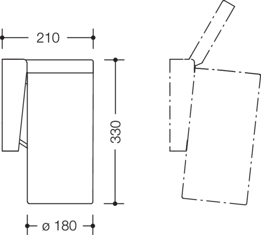 HEWI Abfalleimer „Serie 477“ 33 × 21 cm in Felsgrau