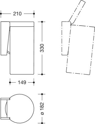 HEWI Abfalleimer „Serie 477“ 33 × 21 cm in Felsgrau HEWI Abfalleimer „Serie 477“ 33 × 21 cm in Felsgrau