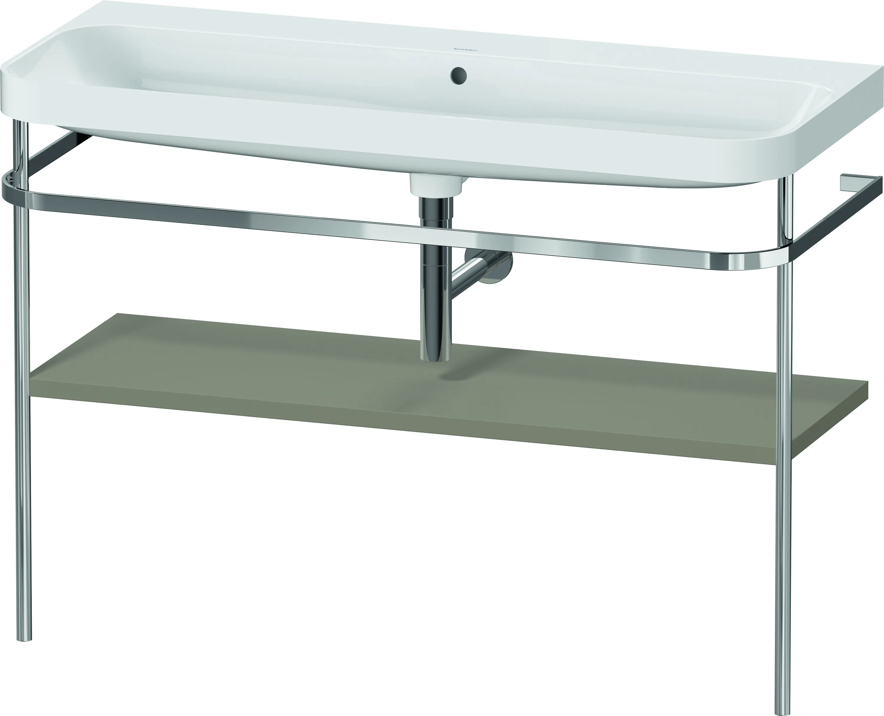 Duravit Waschtischunterschrank c-shaped Set mit Metallkonsole „Happy D.2 Plus“ 117,5 × 85 × 49 cm in Steingrau Seidenmatt Duravit Waschtischunterschrank c-shaped Set mit Metallkonsole „Happy D.2 Plus“ 117,5 × 85 × 49 cm in Steingrau Seidenmatt