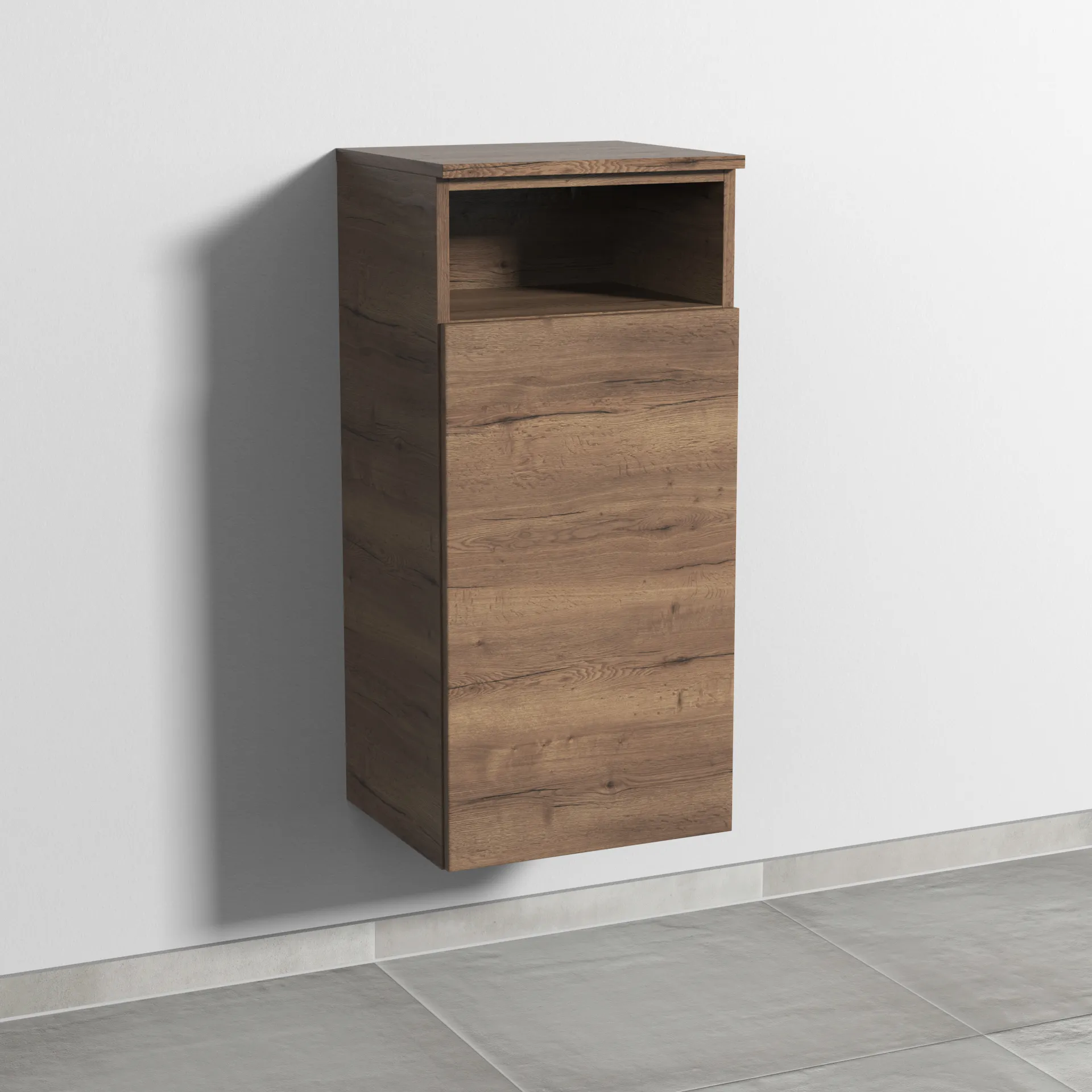Sanipa Mittelschrank „3way“ 400 × 850 × 345 mm Anschlag rechts, in Eiche Tabak, Anschlag rechts