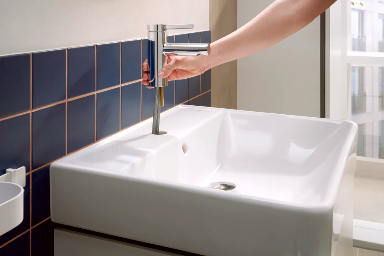 Hansgrohe Zesis S Einhebel-Waschtischmischer mit Metall-Zugstangen-Ablaufgarnitur, Chrom, ComfortZone 70, Ausladung 105 mm, Auslaufhöhe 74 mm