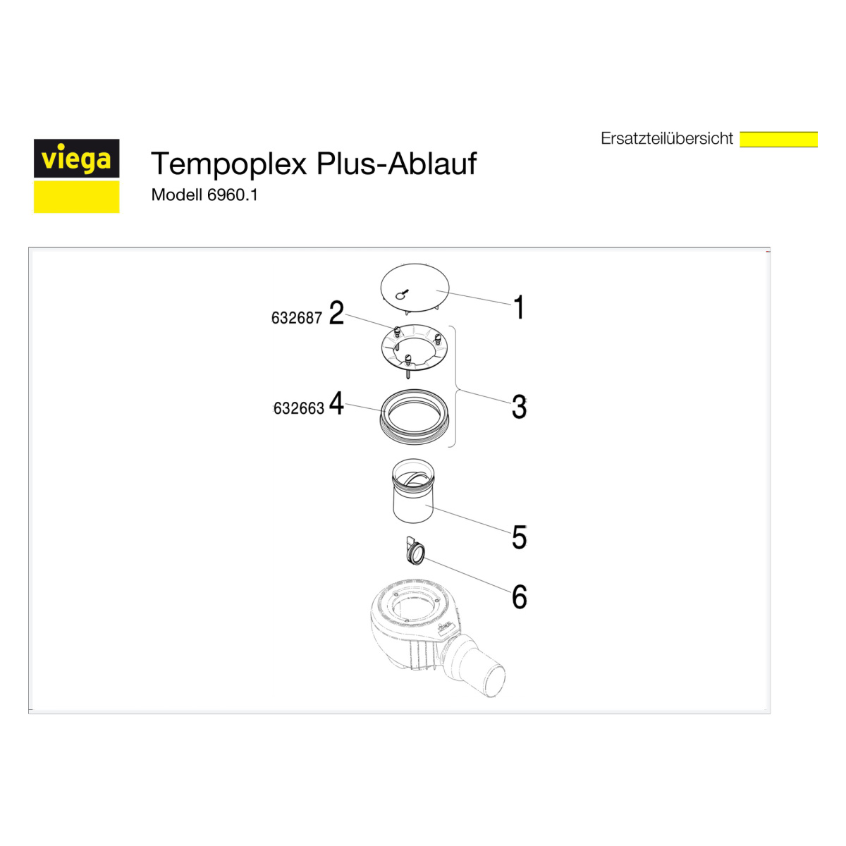 Viega Ablaufgarnitur Modell 6960.1 „Tempoplex Plus“ 9 cm, mit Ablaufabdeckung als Set Viega Ablaufgarnitur Modell 6960.1 „Tempoplex Plus“ 9 cm, mit Ablaufabdeckung als Set
