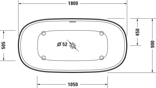 Duravit Badewanne „Zencha“ freistehend oval 180 × 90 cm