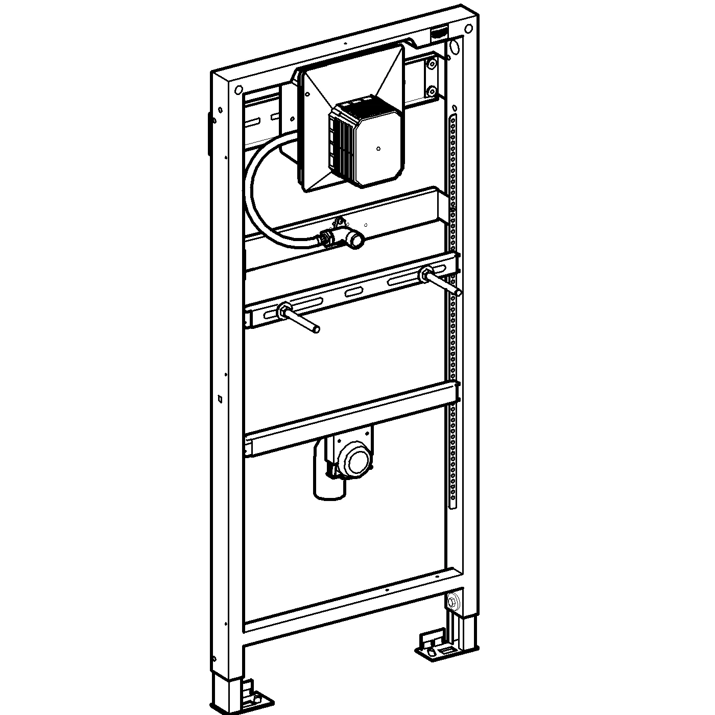 Urinal-Element Rapid SL 38786_1, 1,13 m und 1,30 m Bauhöhe, für Vorwand- oder Ständerwandmontage, mit Unterputz-Urinaldruckspüler Rapido U, für manuelle Betätigung oder Tectron Infrarot Elektronik 6 V / 230 V,