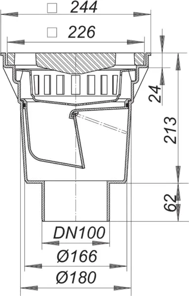 Hof- und Parkdeckablauf 606.0, DN 100