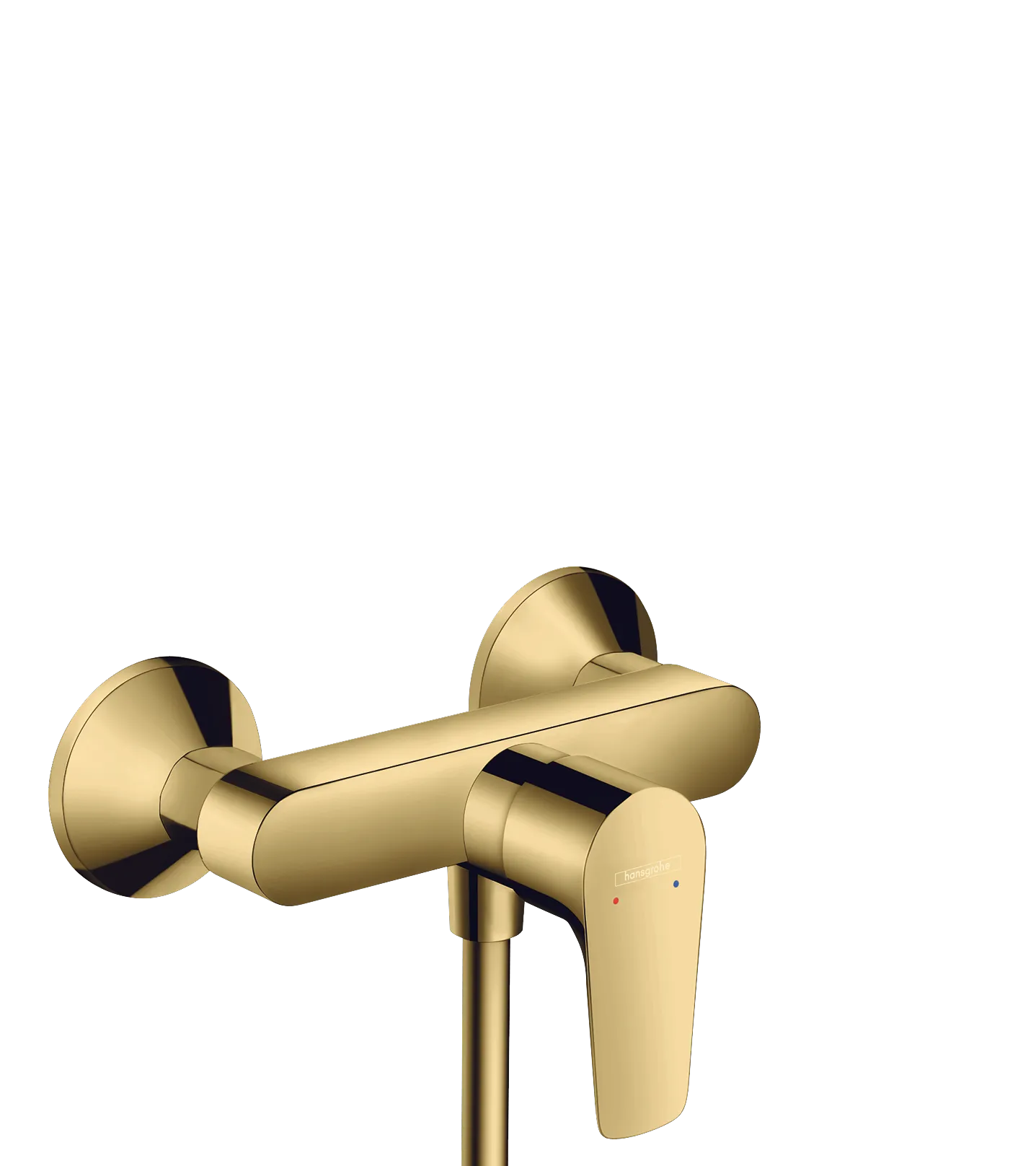 Hansgrohe Talis E Brausenmischer Aufputz Polished Gold Optic, Stichmaß 150 ± 12 mm, max. Durchfluss 22 l/min, Keramikmischsystem, einstellbare Temperaturbegrenzung