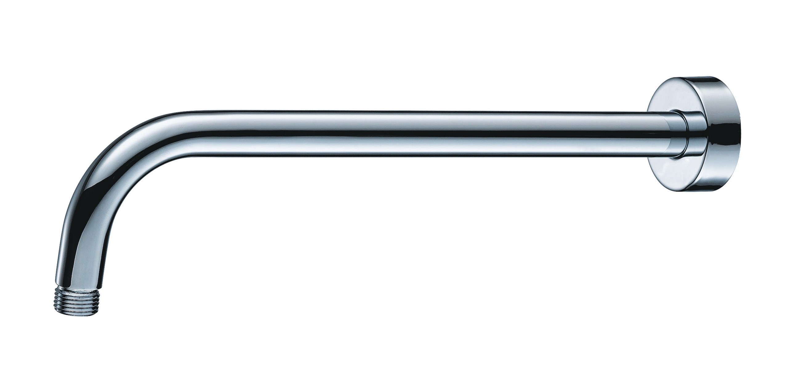 Brausearm AqvaDesign - rund - 1/2″ AG × 1/2″ AG × 400 mm - Rosette - chrom Brausearm AqvaDesign - rund - 1/2″ AG × 1/2″ AG × 400 mm - Rosette - chrom