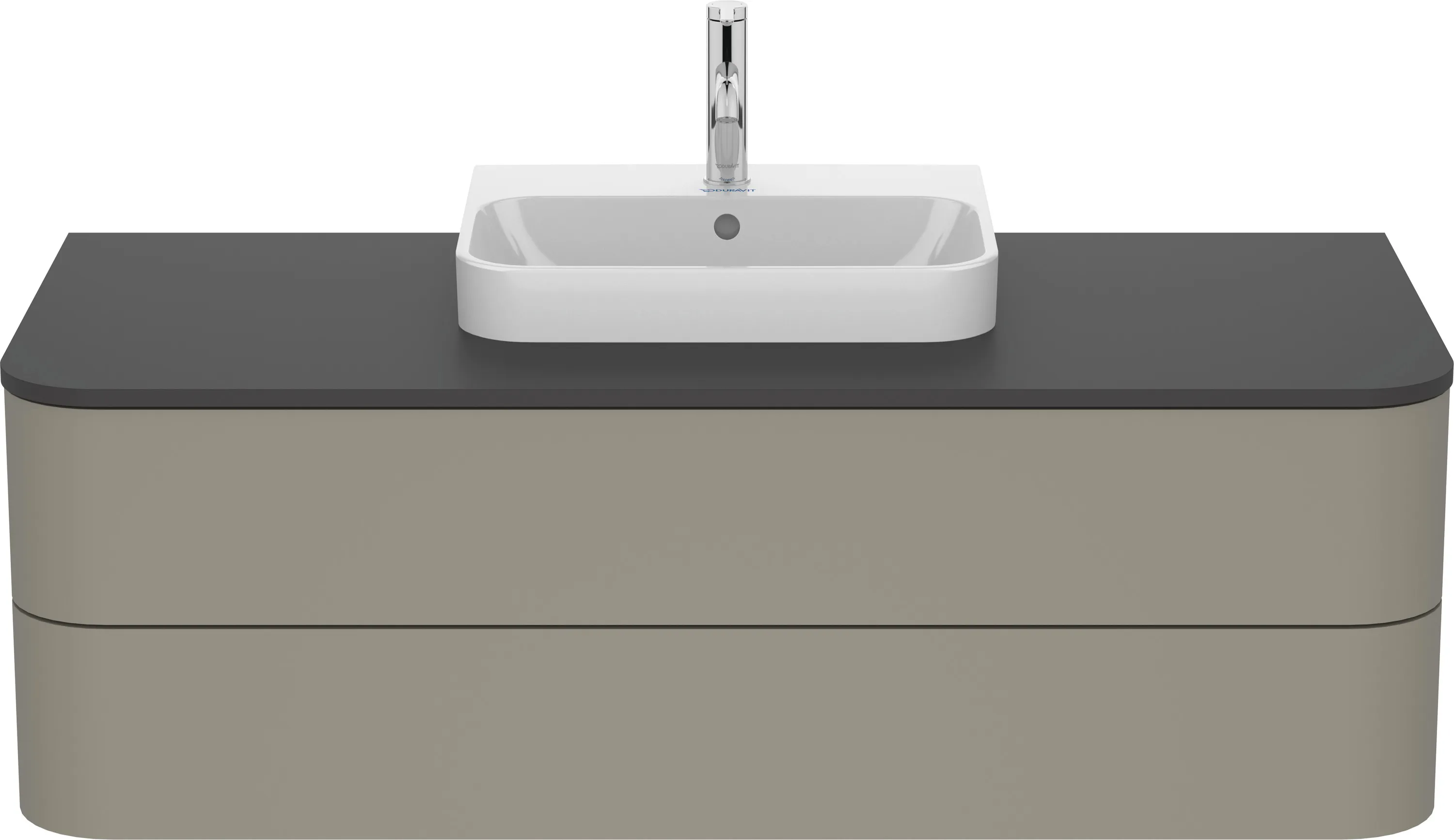 Duravit Waschtischunterschrank wandhängend „Happy D.2 Plus“ 130 × 40,8 × 55 cm Steingrau Seidenmatt