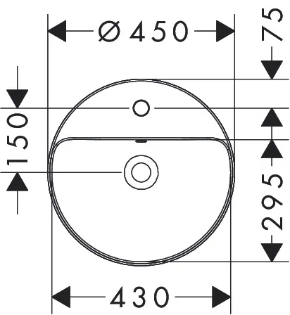 Xuniva S Aufsatzwaschtisch 450/450 mit Hahnloch und Überlauf Weiß Xuniva S Aufsatzwaschtisch 450/450 mit Hahnloch und Überlauf Weiß