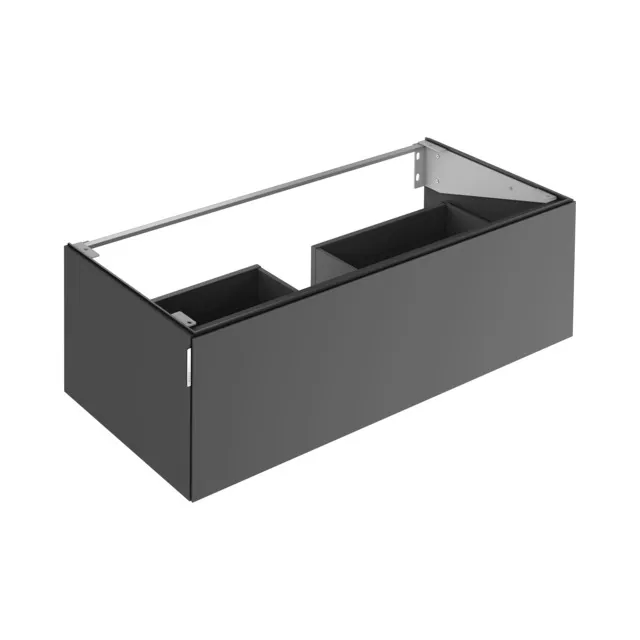 KEUCO Waschtischunterschrank mit Auszug „Edition 11 Art“ Smoke (Lack, seidenmatt), Smoke (Lack, seidenmatt), mit Beleuchtung 1200 × 350 × 490 mm