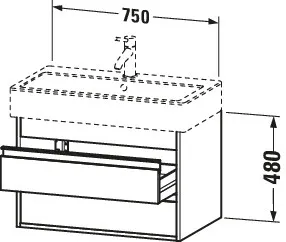 Duravit Waschtischunterschrank wandhängend „Ketho“ 75 × 48 × 44 cm Taupe Matt Duravit Waschtischunterschrank wandhängend „Ketho“ 75 × 48 × 44 cm Taupe Matt