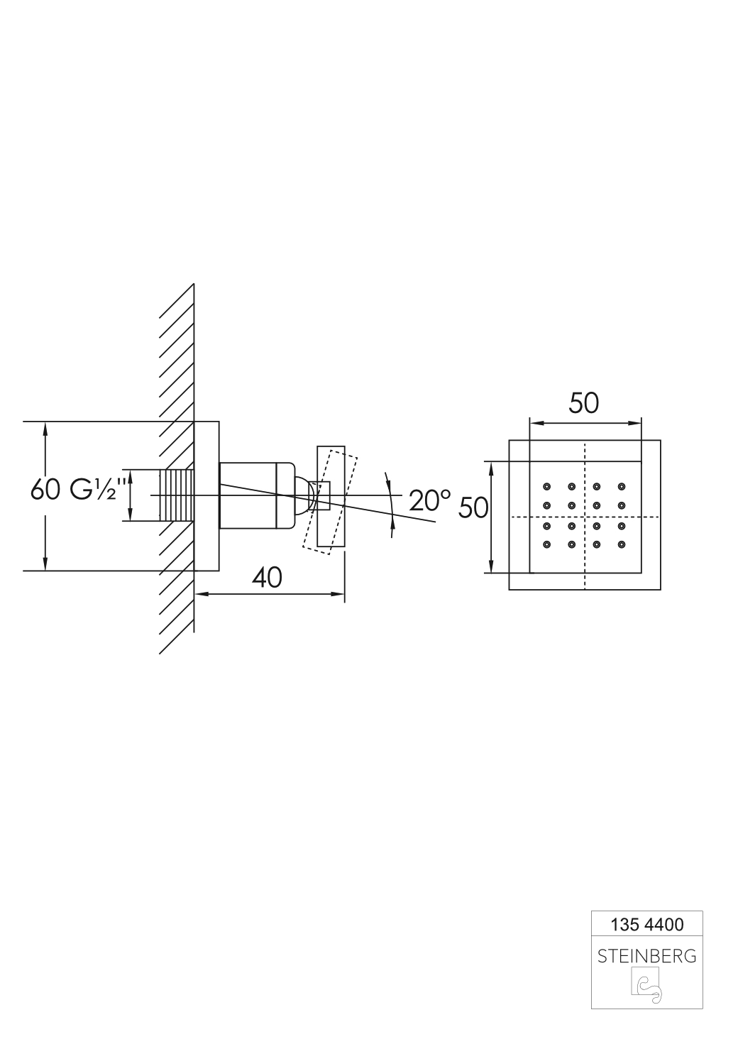 Serie 135 Seitenbrause ½″ Serie 135 Seitenbrause ½″