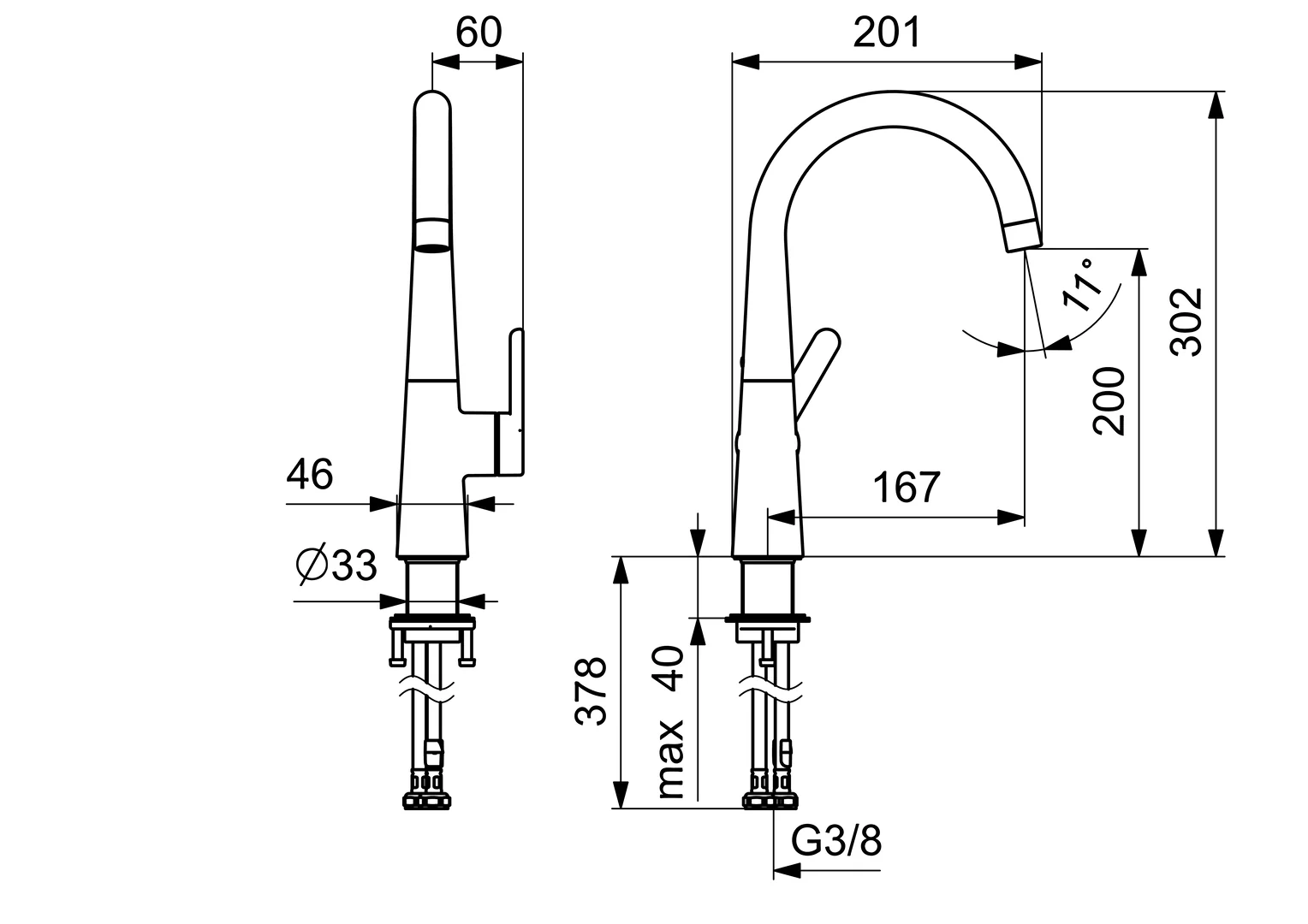 HansaDESIGNO Style Waschtischarmatur 5149, Standmontage, Einhebelmischer, Chrom