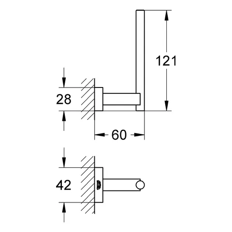 Grohe Reservepapierhalter Essentials Cube in hard graphite gebürstet