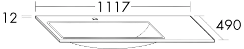 burgbad Waschbecken „Sys30“ 1117 × 490 × 12 mm, Hahnlochposition mittig burgbad Waschbecken „Sys30“ 1117 × 490 × 12 mm, Hahnlochposition mittig