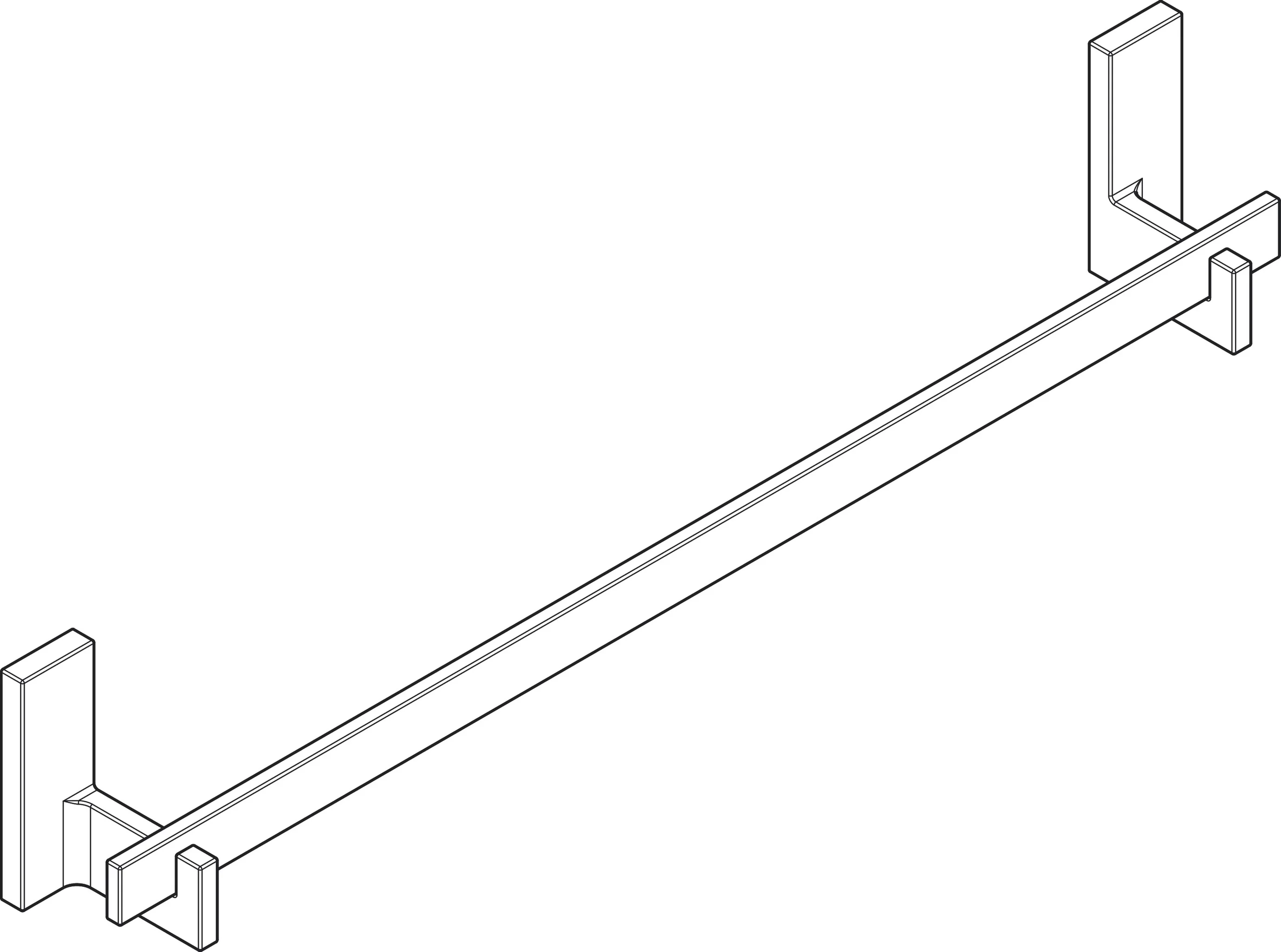 Hansgrohe AXOR Universal Rectangular Badetuchhalter 600 mm, Chrom, 640 mm Länge Hansgrohe AXOR Universal Rectangular Badetuchhalter 600 mm, Chrom, 640 mm Länge