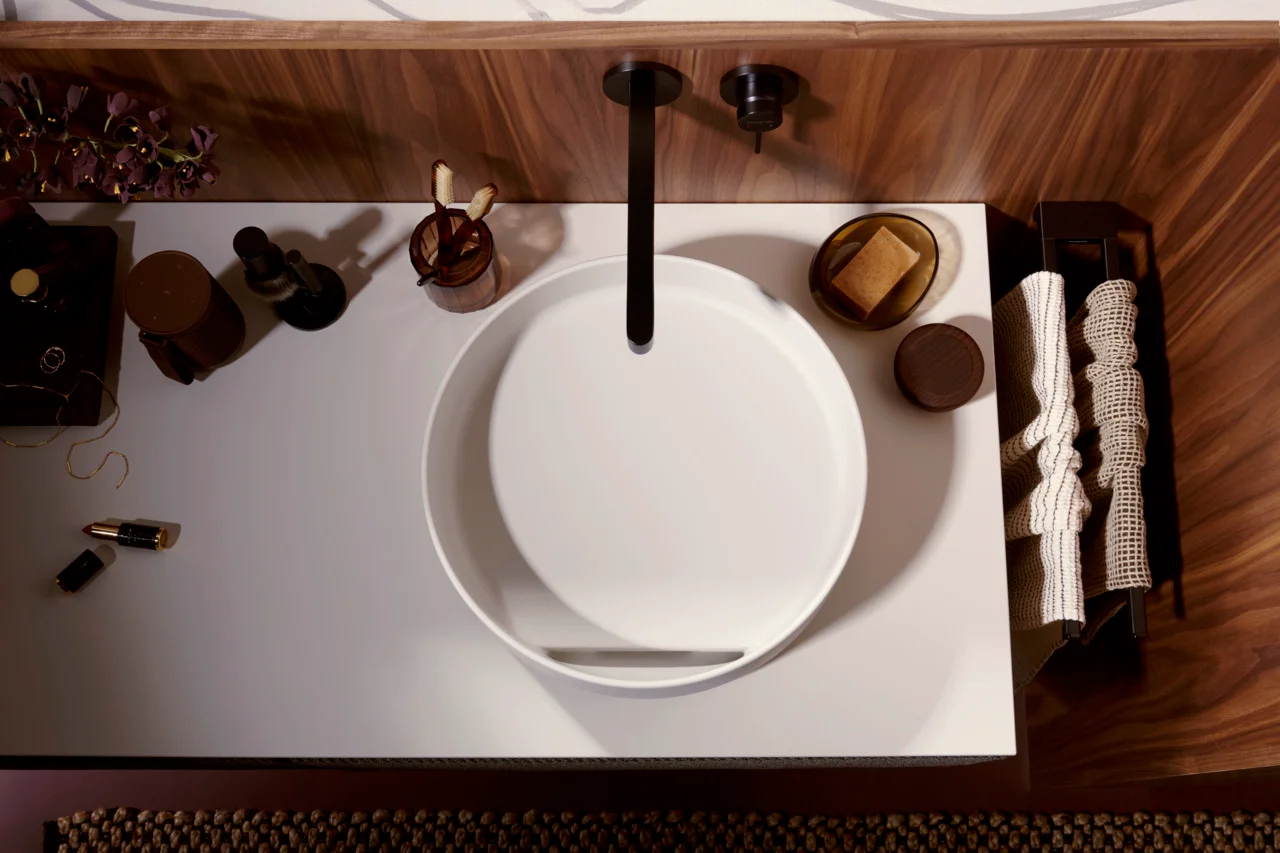 Hansgrohe Aufsatzwaschtisch Xuniva Evo S, Sandbeige Matt, 400x400x120 mm, Beckeninnenhöhe 65 mm Hansgrohe Aufsatzwaschtisch Xuniva Evo S, Sandbeige Matt, 400x400x120 mm, Beckeninnenhöhe 65 mm