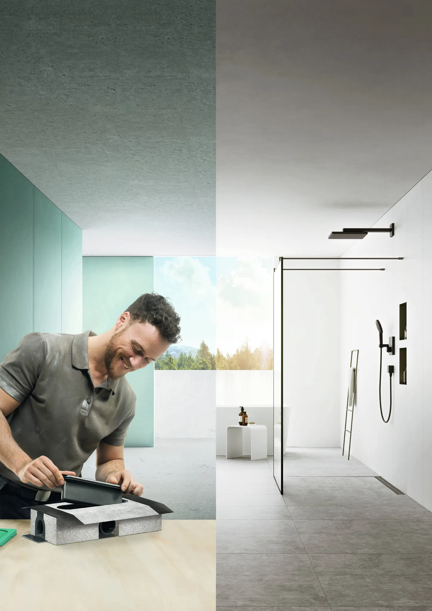 uBox universal GK für Duschrinnen Ablaufgehäuse für Standardinstallation