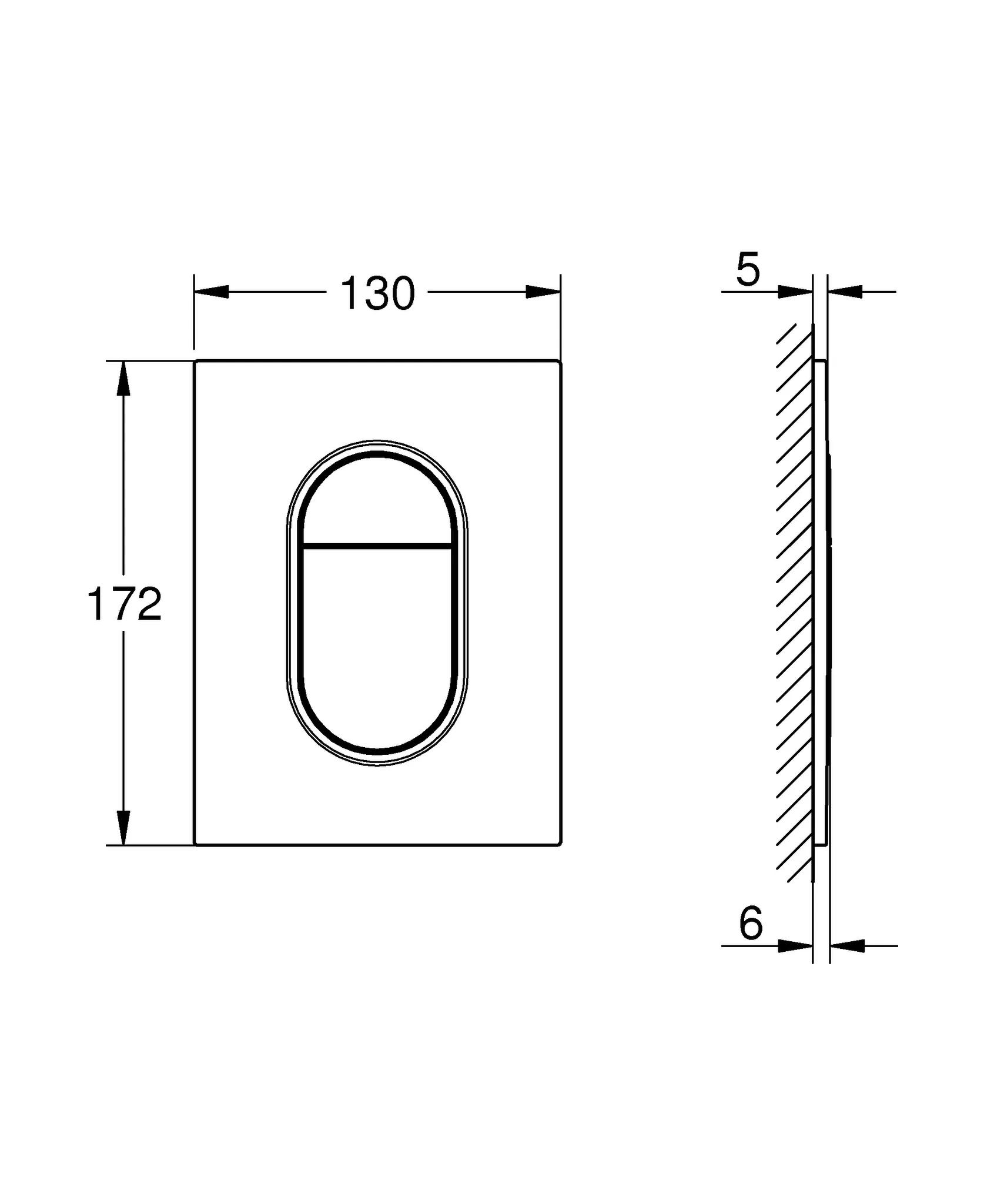 Grohe Arena Cosmopolitan S WC-Betätigung 37624, 2-Mengen-Start&Stopp, hard graphite