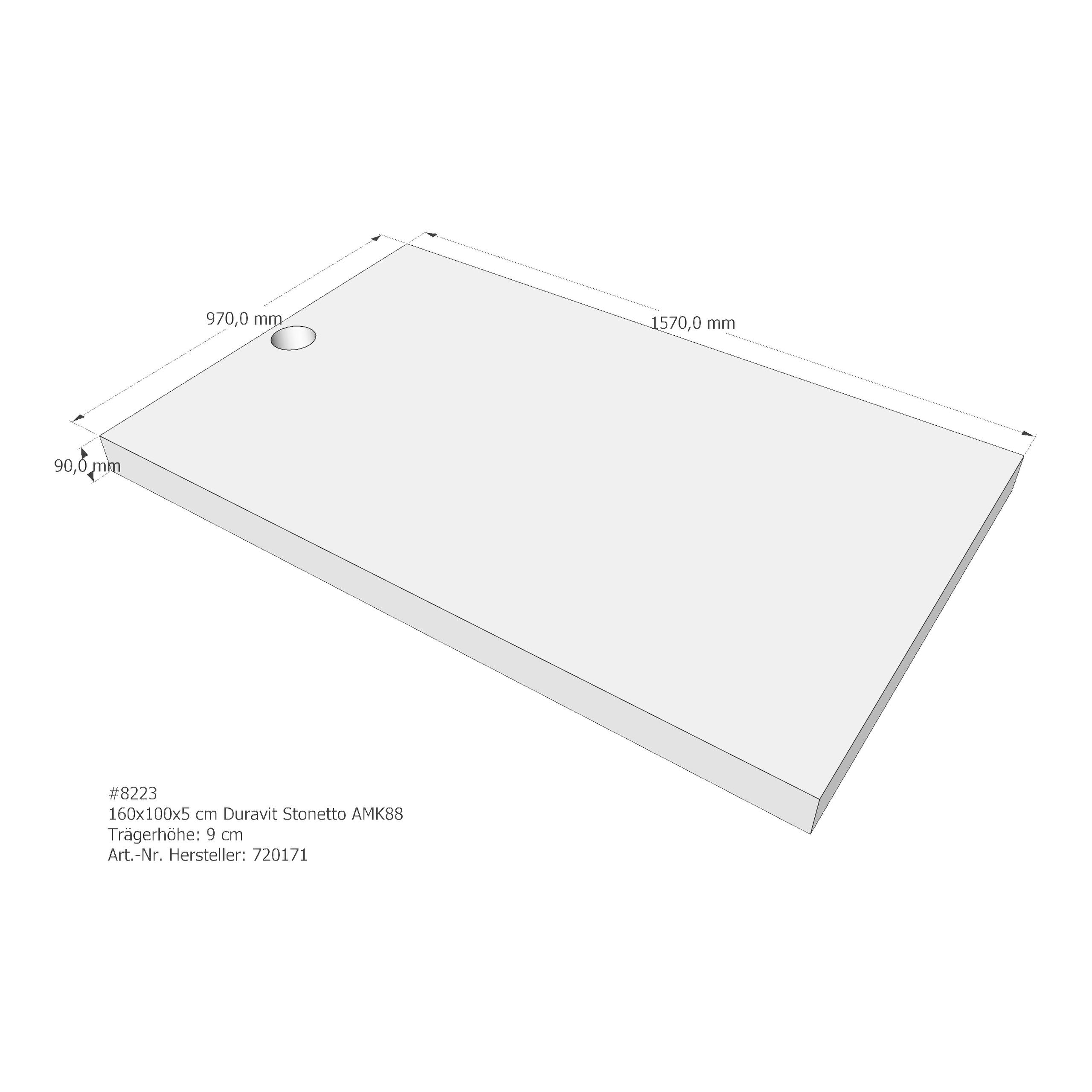 Duschwannenträger für Duravit Stonetto 160 × 100 × 5 cm Breite: 100 cm / Länge: 160 cm Duschwannenträger für Duravit Stonetto 160 × 100 × 5 cm Breite: 100 cm / Länge: 160 cm