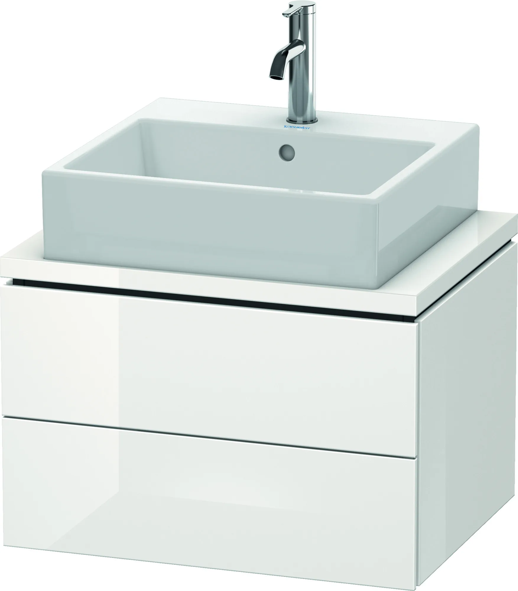 Duravit Waschtischunterschrank wandhängend „L-Cube“ 62 × 40 × 47,7 cm Weiß Hochglanz