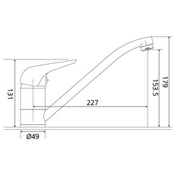 Spültisch-Einhandbatterie AqvaBasic II - für offene Heißwasserbereiter - schwenkbarer Auslauf - Kartusche mit keramischen Dichtscheiben - Heisswassersperre - Wassermengendurchflussregulierung - flexible Druckschläuche 3/8", DVGW W270 - chrom Spültisch-Einhandbatterie AqvaBasic II - für offene Heißwasserbereiter - schwenkbarer Auslauf - Kartusche mit keramischen Dichtscheiben - Heisswassersperre - Wassermengendurchflussregulierung - flexible Druckschläuche 3/8", DVGW W270 - chrom