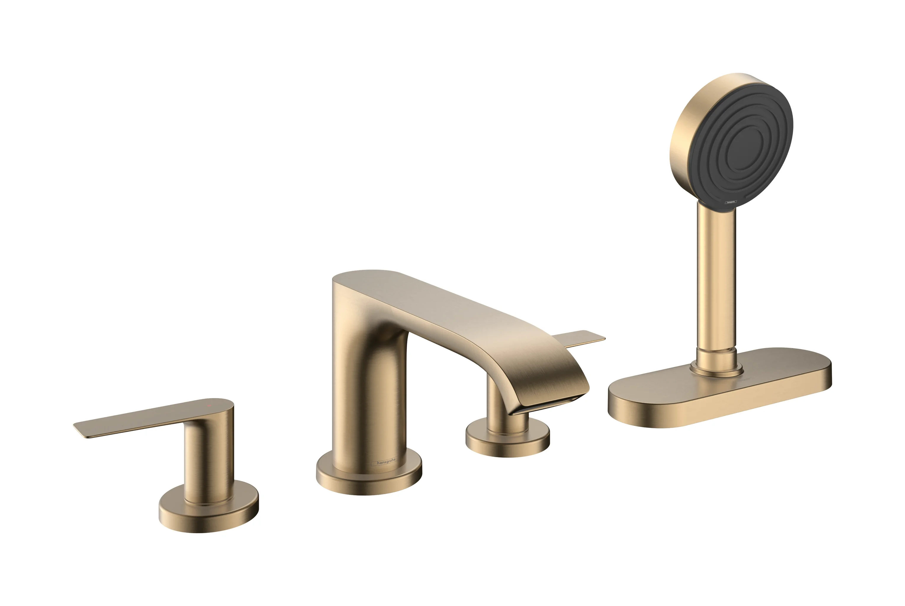 Hansgrohe Vivenis 4-Loch Wannenrandarmatur Brushed Bronze, sBox, max. Ausziehänge Handbrause 1,45 m, Durchfluss 23,9 l/min