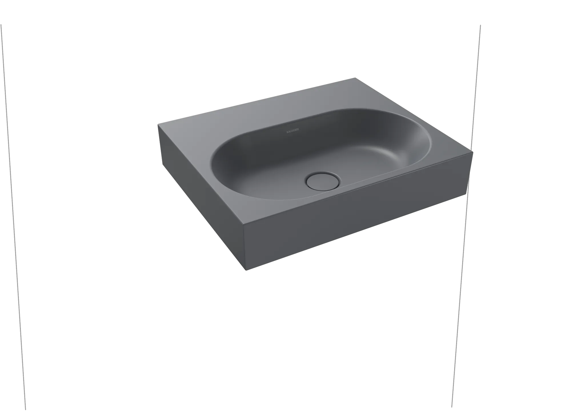 Wandwaschtisch „Centro“ 60 × 50 cm, mit Hahnlochbohrung in cool grey 70, mit Perl-Effekt Wandwaschtisch „Centro“ 60 × 50 cm, mit Hahnlochbohrung in cool grey 70, mit Perl-Effekt
