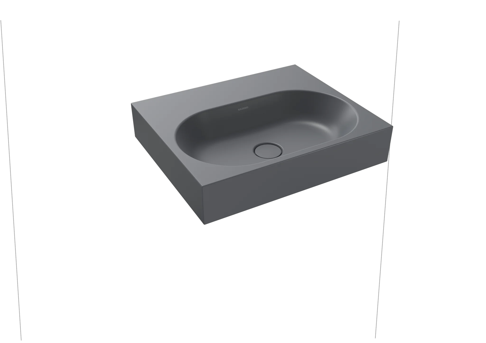 Wandwaschtisch „Centro“ 60 × 50 cm, mit Hahnlochbohrung in cool grey 70, mit Perl-Effekt Wandwaschtisch „Centro“ 60 × 50 cm, mit Hahnlochbohrung in cool grey 70, mit Perl-Effekt