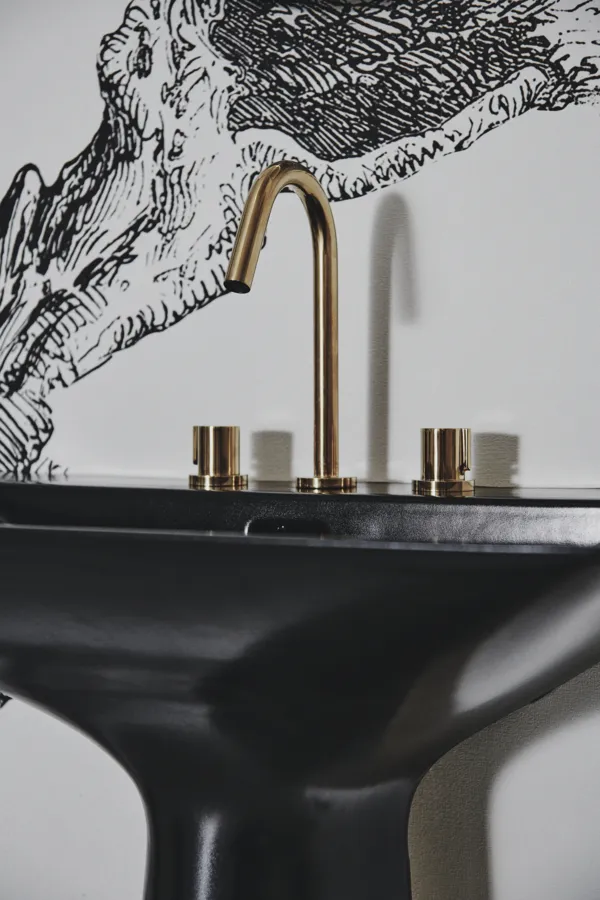 Waschbecken „Tipo-Z“ 74 × 47 × 90 cm, Hahnlochposition mittig in Schwarz Waschbecken „Tipo-Z“ 74 × 47 × 90 cm, Hahnlochposition mittig in Schwarz