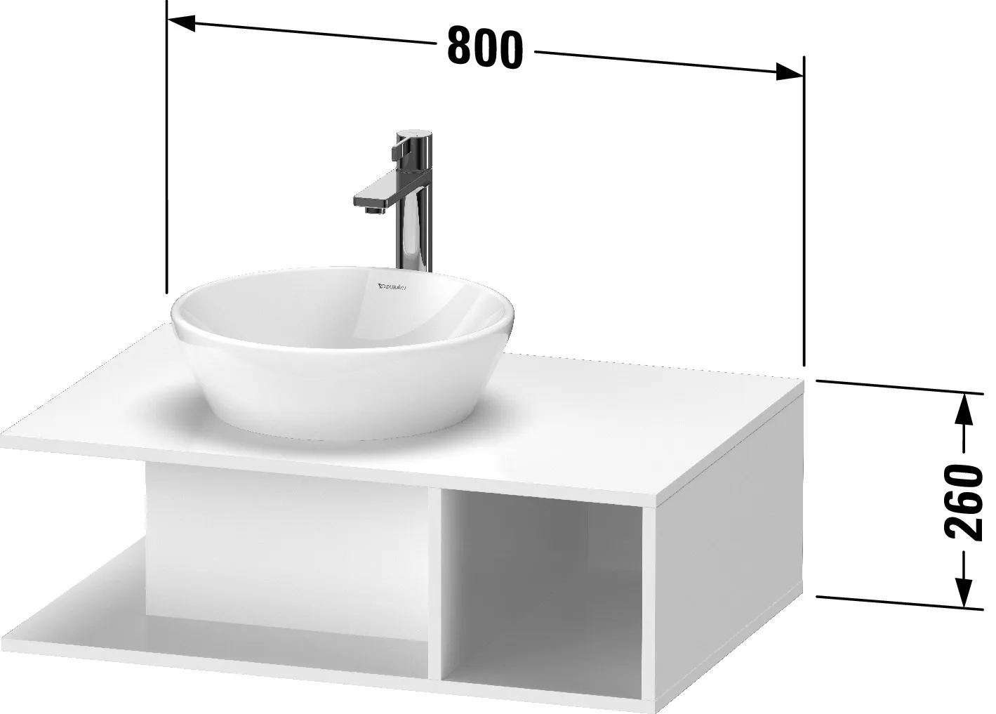Duravit Waschtischunterschrank wandhängend „D-Neo“ 80 × 26 × 55 cm Taupe Matt