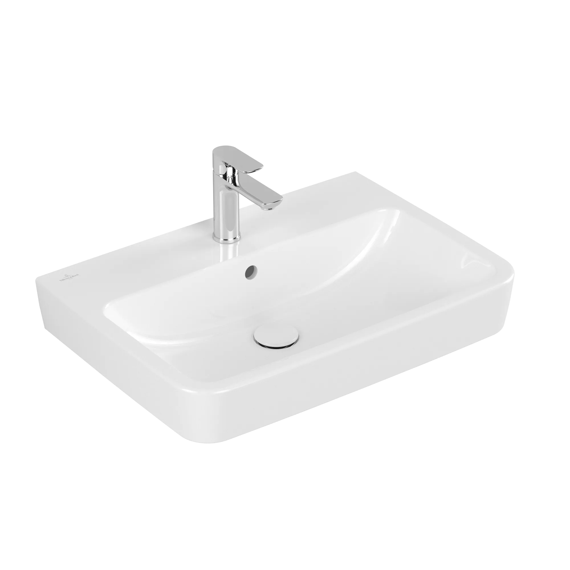 Villeroy & Boch Einbau-/Aufsatz Wandwaschtisch geschliffen „O.novo“ 650 × 460 × 175 mm, für Becken mittig, mit Hahnlochbohrung, Hahnlochposition mittig in Weiß Alpin Villeroy & Boch Einbau-/Aufsatz Wandwaschtisch geschliffen „O.novo“ 650 × 460 × 175 mm, für Becken mittig, mit Hahnlochbohrung, Hahnlochposition mittig in Weiß Alpin