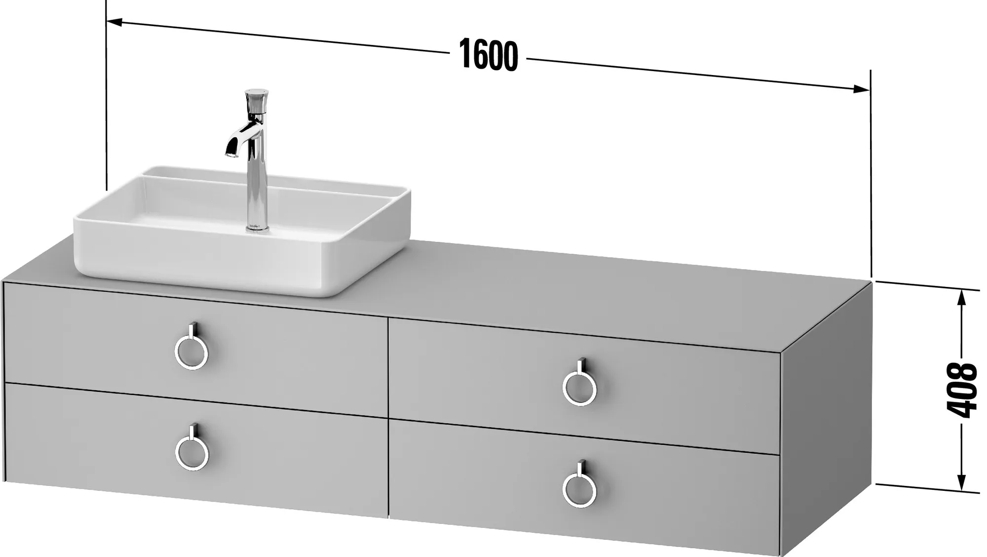 Duravit Waschtischunterschrank „White Tulip“ in, mit Beleuchtung