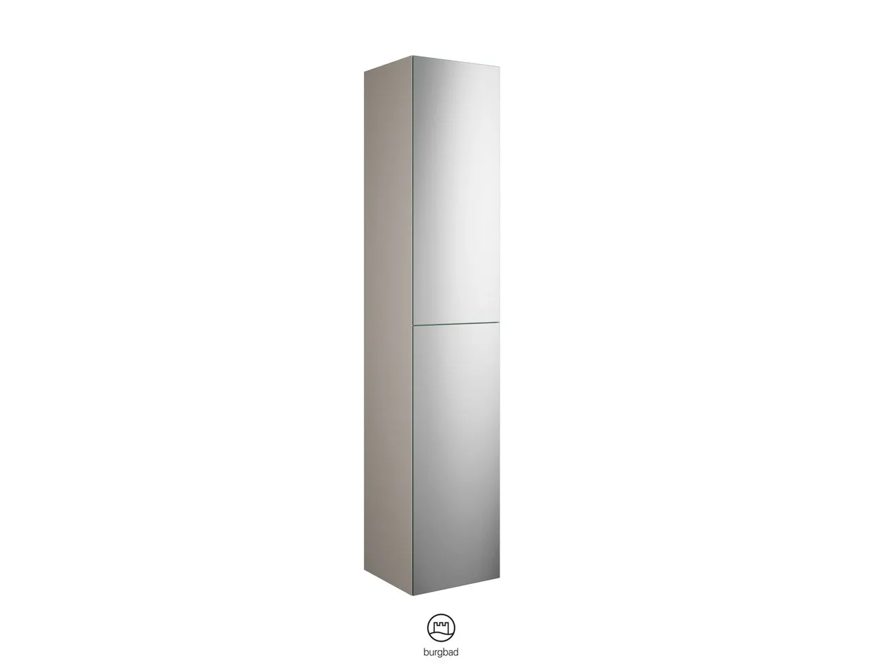 Hochschrank, 2 Spiegeltüren mit Tip-On-Technik;4 Einlegeböden;1 fester Boden, Tiefe: 350 mm, Breite: 350 mm, Höhe: 1760 mm