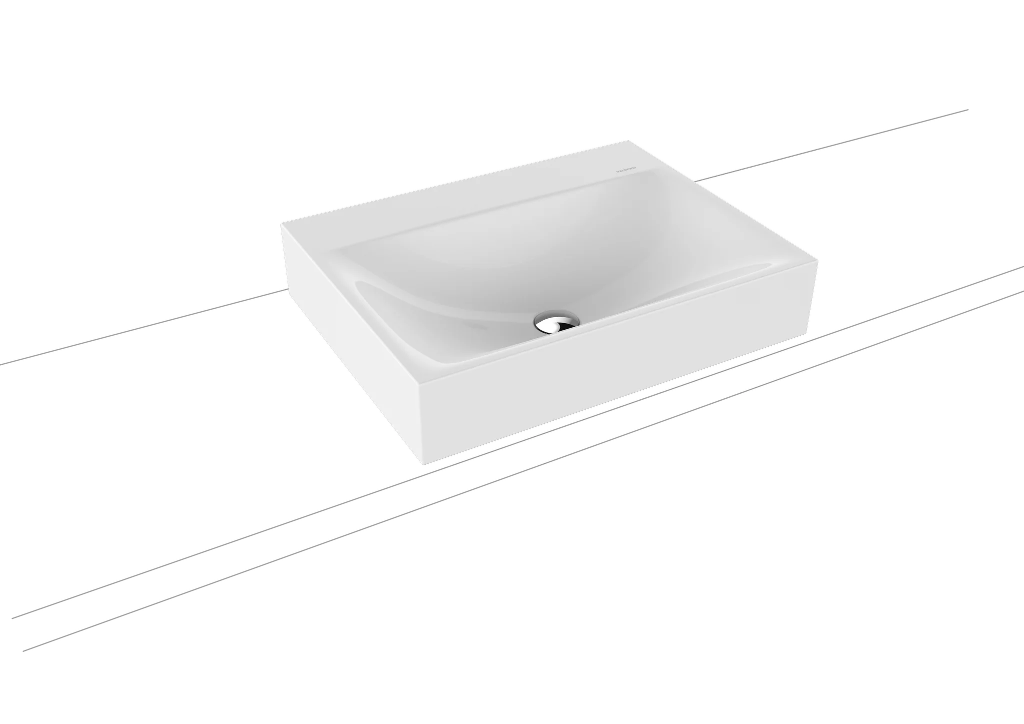 Aufsatzwaschtisch „Silenio“ 60 × 46 cm, ohne Hahnlochbohrung in cool grey 70