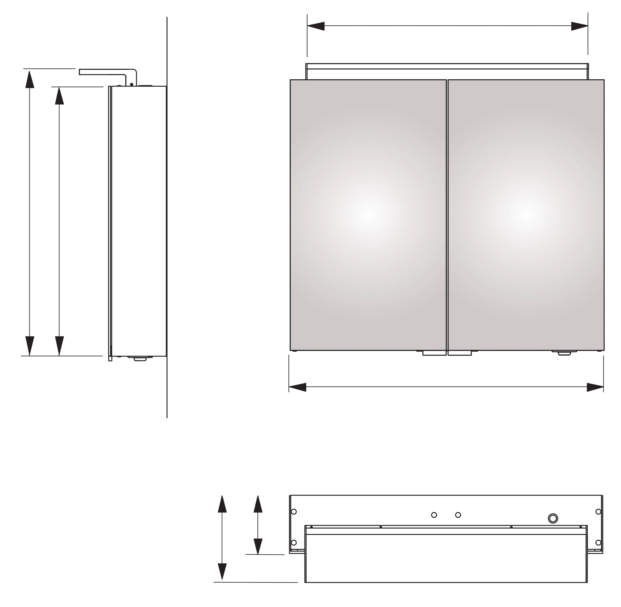 Royal L1 13603171301 Spiegelschrank Royal L1 800 × 742 × 150 mm silber-eloxiert