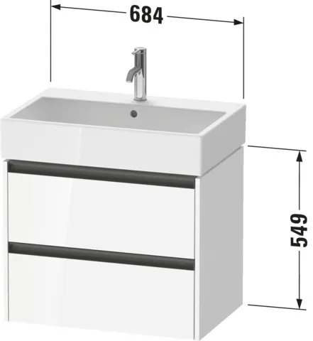 Duravit Waschtischunterschrank wandhängend „Ketho.2“ 68,4 × 54,9 × 46 cm in Eiche Schwarz