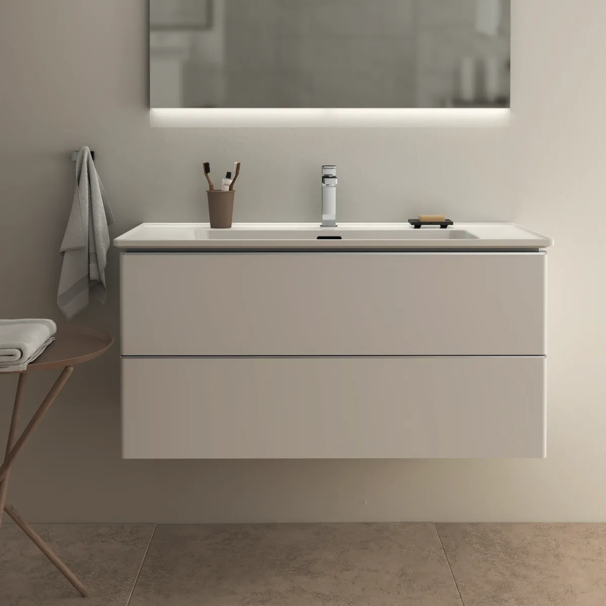 Waschbecken „StradaII“ 104 × 46 × 18 cm, Hahnlochposition mittig Waschbecken „StradaII“ 104 × 46 × 18 cm, Hahnlochposition mittig