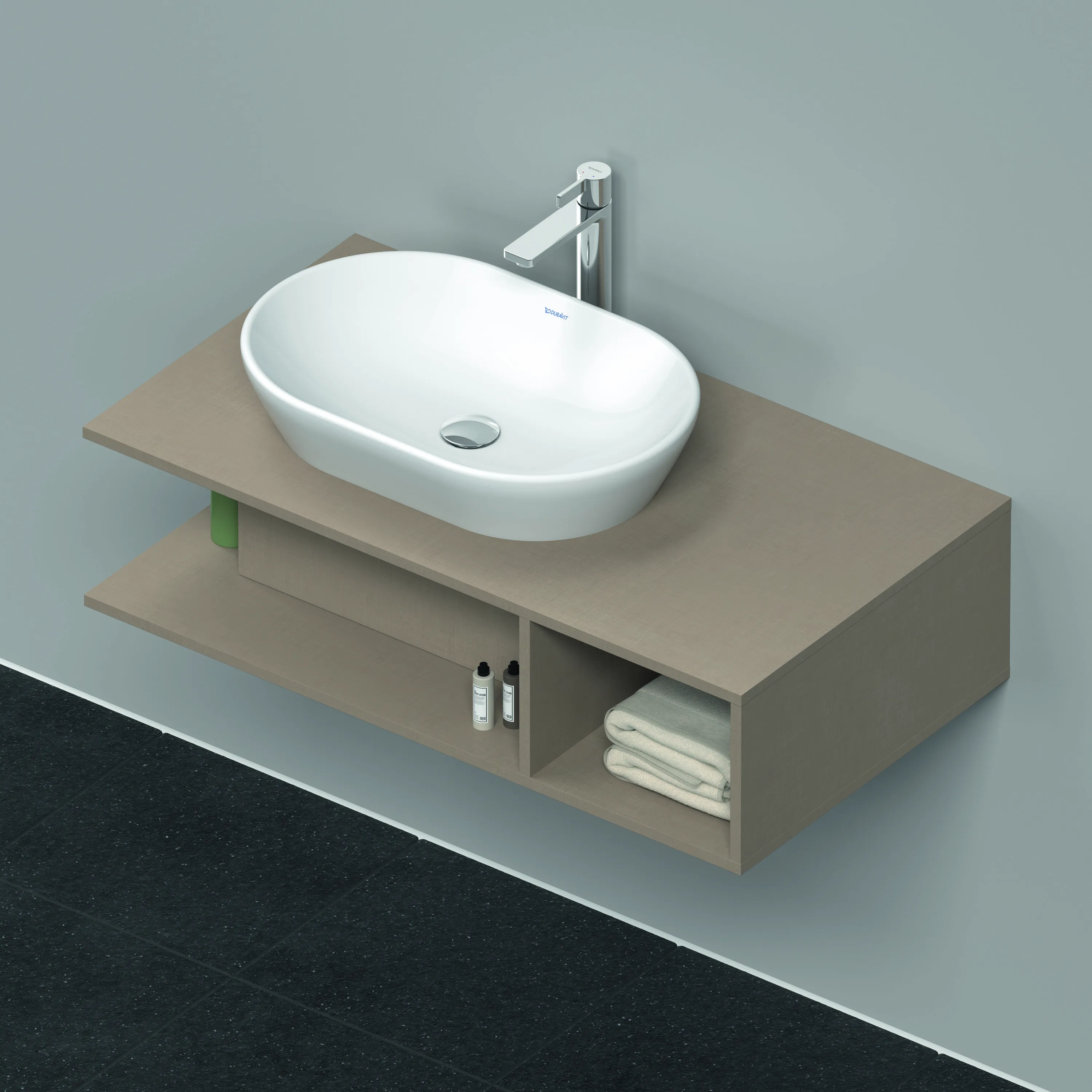 Duravit Waschtischunterschrank wandhängend „D-Neo“ 100 × 26 × 55 cm Leinen