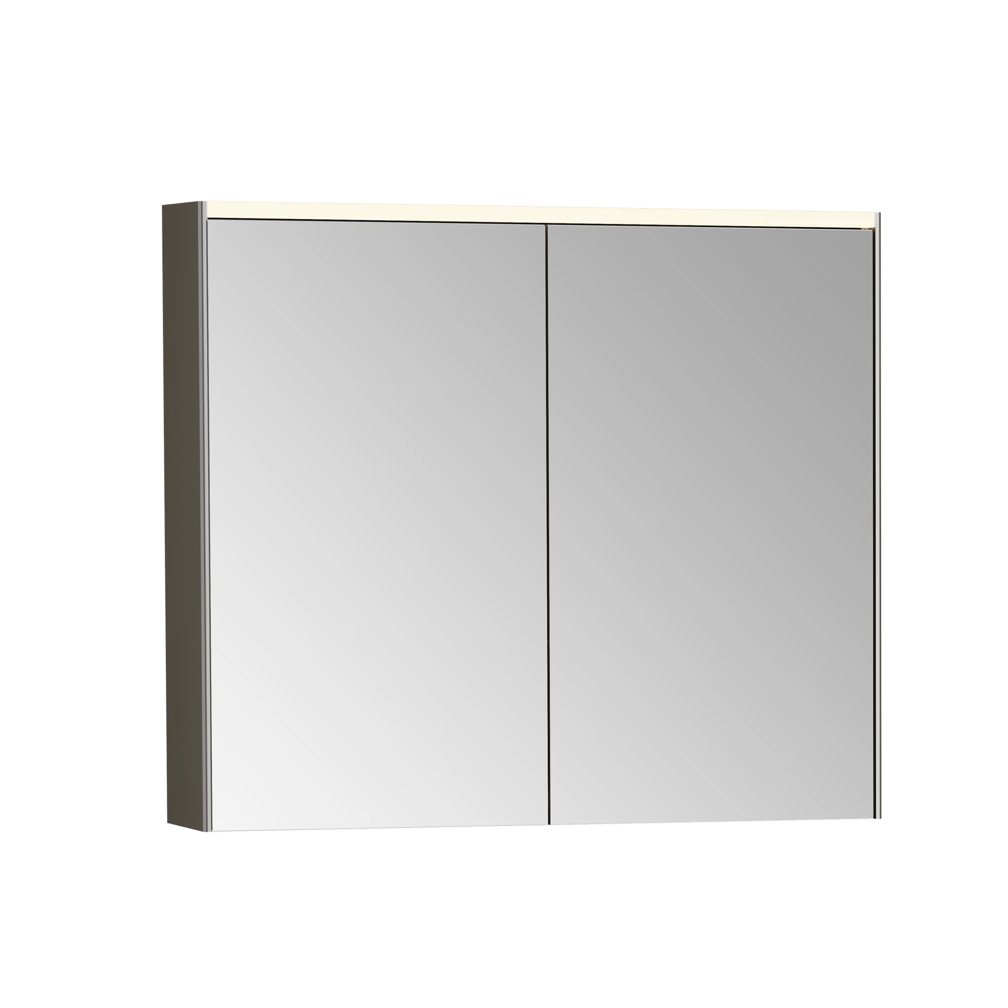 VitrA Prime LED-Spiegelschrank, rechteckig, Chrom gebürstet, 82 x 16 x 69,5 cm, Wandmontage, 2 Türen Softclose, Bewegungssensor, dimmbar, LED-Beleuchtung 4000 K