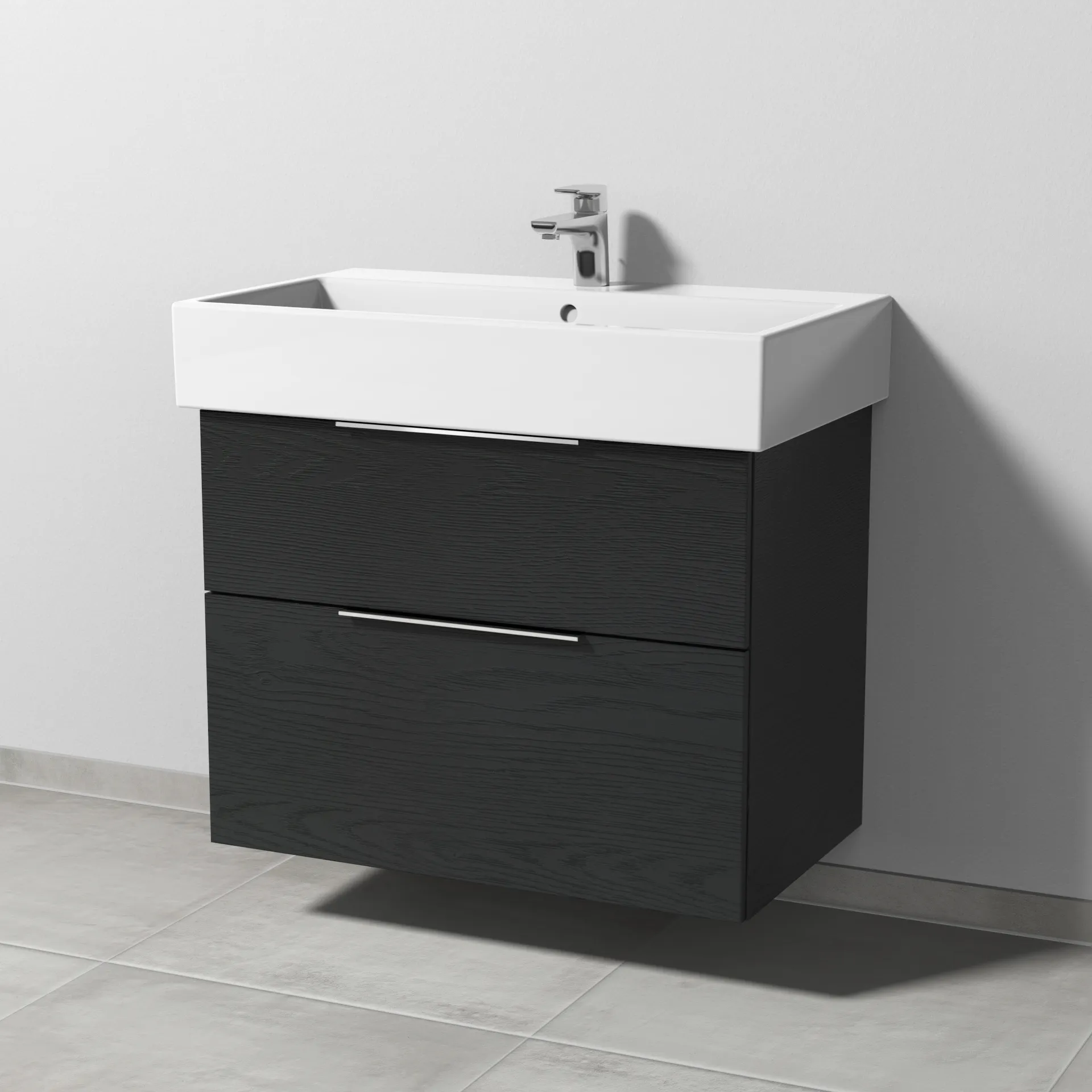 Sanipa Waschtischunterschrank „3way“ passend zu Keramik-Waschtische Vero Air von Duravit 750 × 591 × 447 mm in Black Oak