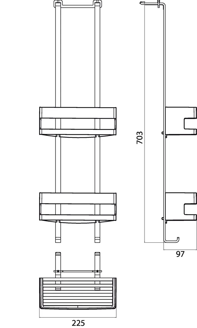emco Türetagere „system 2“ 22,5 × 9,7 × 70,3 cm in chrom emco Türetagere „system 2“ 22,5 × 9,7 × 70,3 cm in chrom