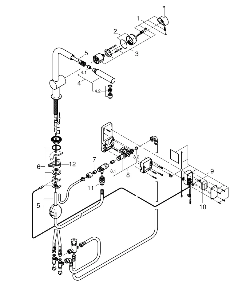 Elektronische Einhand-Spültischbatterie Minta Touch 31360_1, L-Auslauf, Einlochmontage, Wasser-Aktivierung durch Berührung, herausziehbarer Mousseurauslauf, chrom